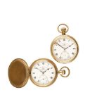 TWO GOLD PLATED POCKET WATCHES BY THOS. RUSSELL & SONS OF LIVERPOOL (2)