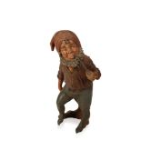 UNUSUAL PAINTED TERRACOTTA FIGURE OF A GNOME