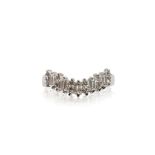 DIAMOND AND WHITE GOLD "V" SHAPED HALF ETERNITY RING