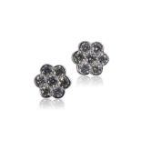 DIAMOND FLOWER HEAD EARRINGS