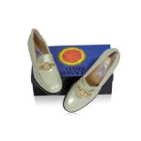 GIANNI VERSACE PALE GREEN PATENT LEATHER SHOES