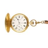 VICTORIAN 18CT YELLOW GOLD HUNTER-CASED POCKET WATCH