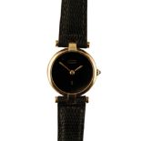 CARTIER SILVER GILT LADIES WRIST WATCH (MUST DE CARTIER)