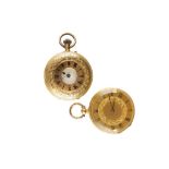 18CT GOLD HALF HUNTER POCKET WATCH