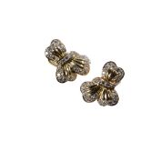 PAIR OF 18CT GOLD AND DIAMOND EARRINGS