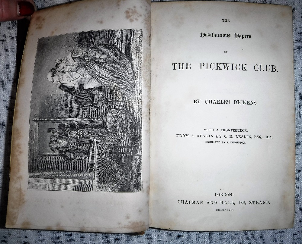 CHARLES DICKENS: 'The Posthumous Papers of The Pickwick Club', published Chapman & Hall, 1847 half - Image 2 of 2