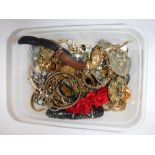 A COLLECTION OF COSTUME JEWELLERY, a Tissot wristwatch and other items