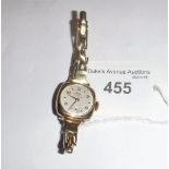 A LADIES AVIA YELLOW GOLD WRISTWATCH