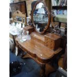 A VICTORIAN MAHOGANY DUCHESS DRESSING TABLE, 48" wide