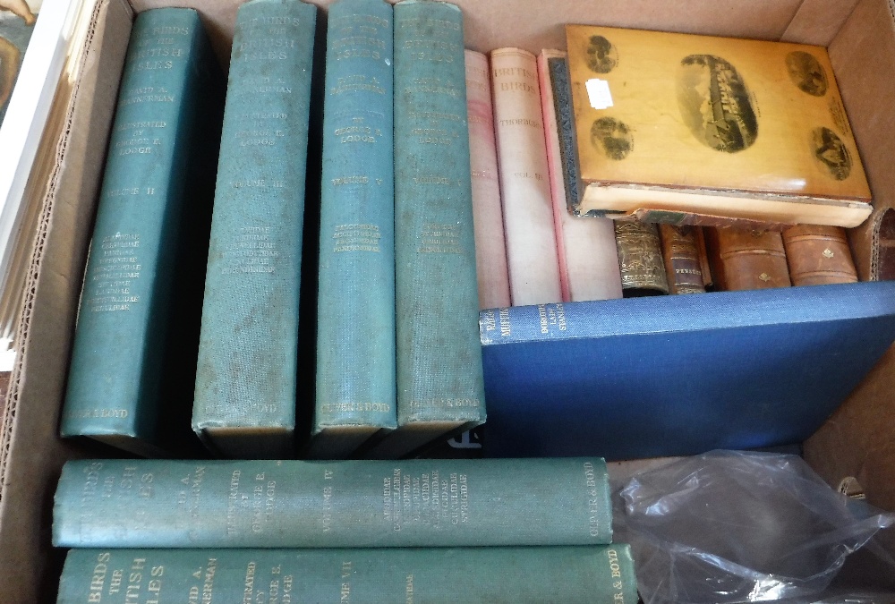 'POETICAL WORKS & LETTERS OF ROBERT BURNS', with Mauchlin ware covers, and various other books