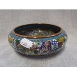 A CLOISONNE BOWL with all over floral decoration