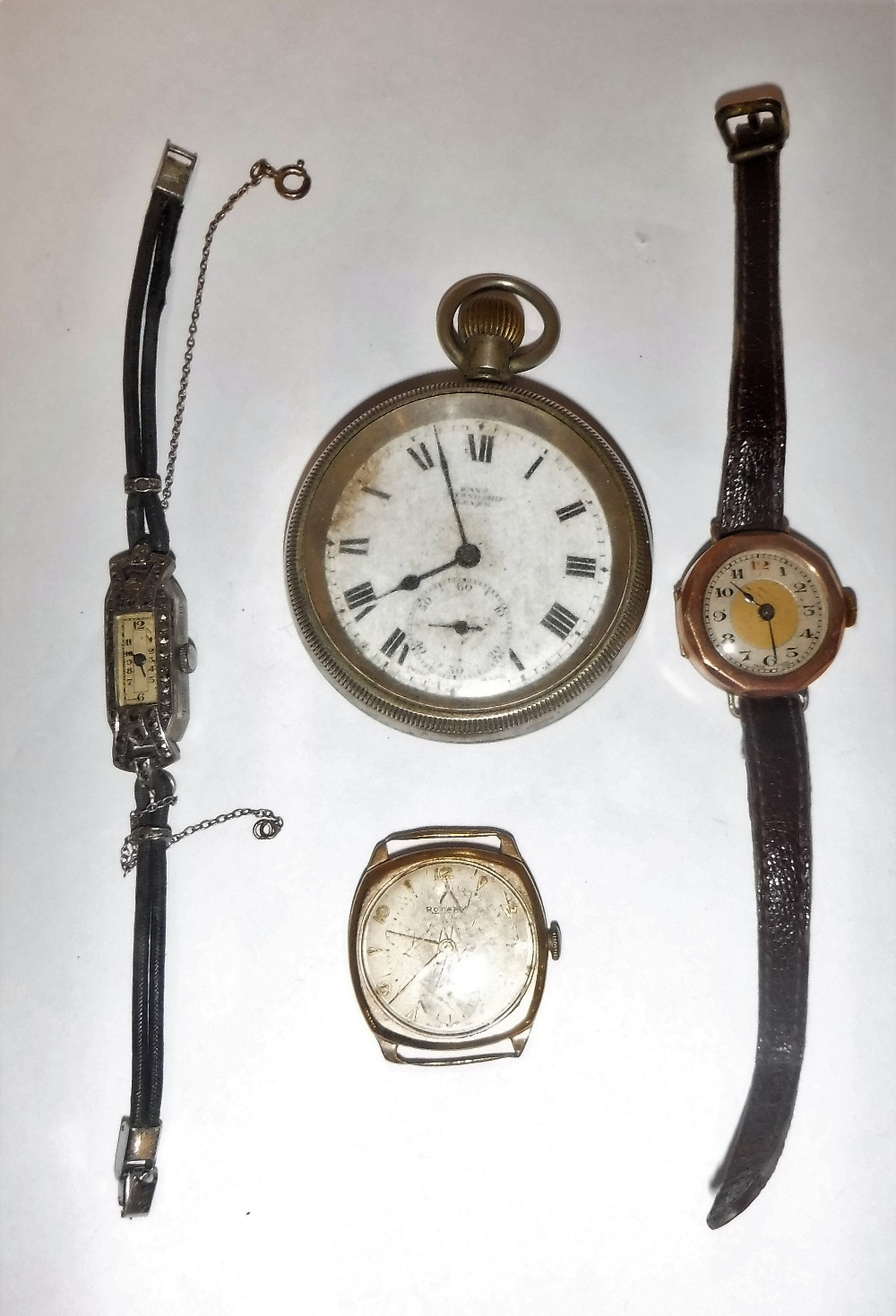 A GENTLEMAN'S YELLOW GOLD 9CT ROTARY WRISTWATCH , one other yellow gold wristwatch, a cocktail watch