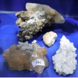 A SMALL COLLECTION OF QUARTZ and similar geological specimens