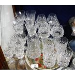 A WATERFORD STYLE GLASS PART TABLE SERVICE