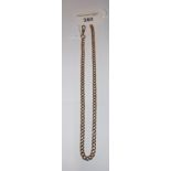 A GENTLEMAN'S YELLOW GOLD 15CT CURB LINK WATCH CHAIN, 40cms, (c.29 gms)