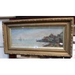 M A SLADE (?) ESTUARY SCENE WITH HUTS and boats watercolour, signed and dated 1902