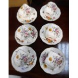 A COLLECTION OF ROYAL CROWN DERBY 'DERBY POSIES' COFFEE CUPS AND SAUCERS