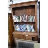 A VICTORIAN OAK BOOKCASE, 88" high x 45" wide