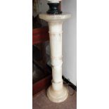 A VICTORIAN ALABASTER TORCHERE, 42" high