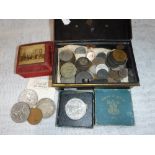 A COLLECTION OF VARIOUS GREAT BRITAIN AND WORLD COINS including an 18th century Token, silver