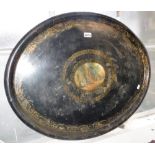 A 19TH CENTURY TOLEWARE OVAL TRAY, 30" wide