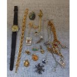 A COLLECTION OF COSTUME JEWELLERY including a ladies 'Medana' wristwatch