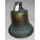 A HEAVY BRASS BELL, impressed with the cipher of Gorge VI