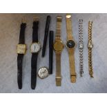 A SELECTION OF VARIOUS GENTLEMEN'S AND LADIES WRISTWATCHES and a vintage pen