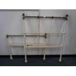 A VICTORIAN BRASS AND IRON SINGLE BEDSTEAD with brass label 'Made for James Shoolbred & Co.,