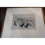 AN EDWARDIAN LITHOGRAPH AFTER LOUIS WAIN, 'Our School Sports: the Last Lap'