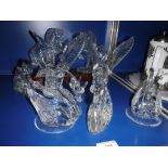 A PAIR OF WATERFORD CRYSTAL EAGLES and other similar glassware