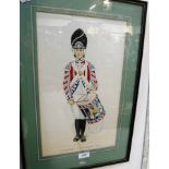 K RATHBONE: A watercolour of a drummer in 'First Regiment of Footguards, 1790', signed and dated