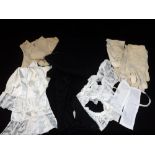 A PAIR OF CREAM LEATHER VINTAGE GLOVES and a collection of similar items