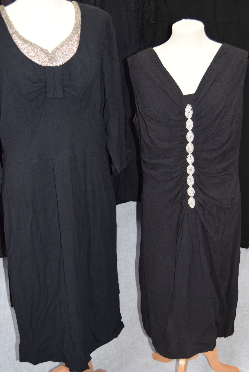 A COLLECTION OF VINTAGE CLOTHING including a Mendel Creation black crepe dress with threequarter - Image 2 of 2