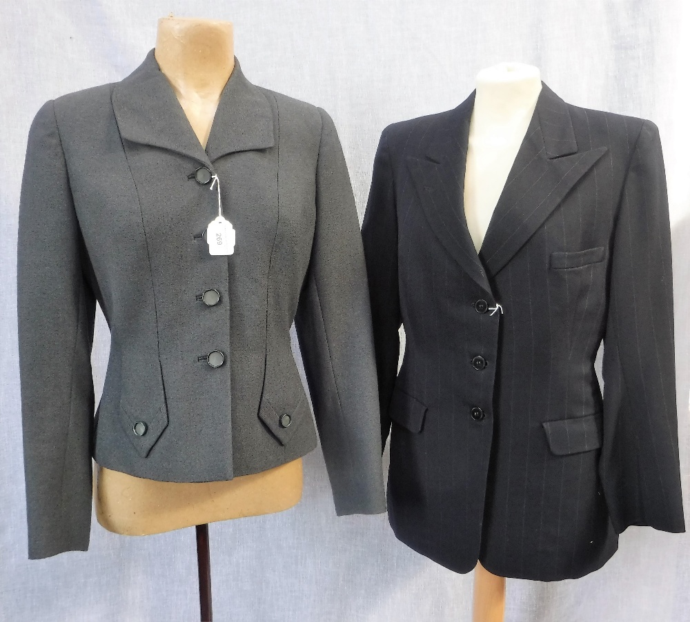 PAULUS: A GERMAN PIN-STRIPED JACKET, circa 1940 and a short grey jacket, circa 1940, both size 10 (