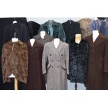 A COLLECTION OF VINTAGE COATS AND JACKETS including an Anne Klein green velvet bomber jacket