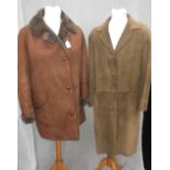 A SHEEPSKIN JACKET and a full length suede coat (2)