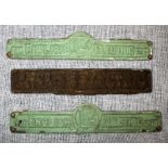 RAILWAY INTEREST; TWO B.R. "ENGLISH ELECTRIC CO LTD" CHROME PLATED PLATES, over-painted in green,