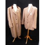 A HAND WOVEN HARRIS TWEED JACKET and a coat, circa 1950