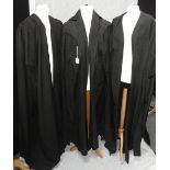 EDE & RAVENSCROFT: A BLACK GRADUATION ROBE and one other similar robe (2)