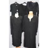 A COLLECTION OF BLACK VINTAGE DRESSES, circa 1930/40