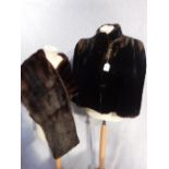 A FUR CAPE AND STOLE (2)