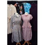 A COLLECTION OF VINTAGE CLOTHING including a paisley long sleeve day dress