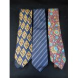 LIBERTY: A GENTLEMAN'S VINTAGE FLORAL PATTERN SILK TIE and two others by Hugo Boss (3)