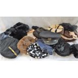 A COLLECTION OF VINTAGE HATS including a naval cap