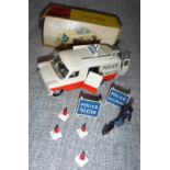 DINKY TOYS; A POLICE ACCIDENT UNIT (287) boxed with signs (note box with one end main flap missing