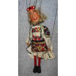 PELHAM PUPPETS; (?) AN UN-MARKED "KING OF HEARTS" PUPPET with hand-painted wooden head, red and