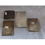 AN ENGINE-TURNED CIGARETTE CASE and three others (c.606gms)