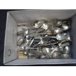 A QUANTITY OF SILVER-PLATED FLATWARE