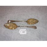 A PAIR OF SILVER BERRY SPOONS